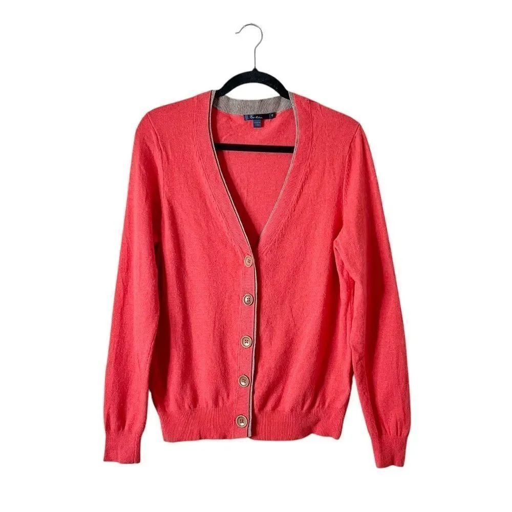 Boden V neck Cardigan Size 16 Cashmere Rabbit Hair Blend